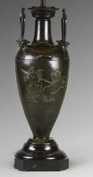 Vase mounted as a lamp
