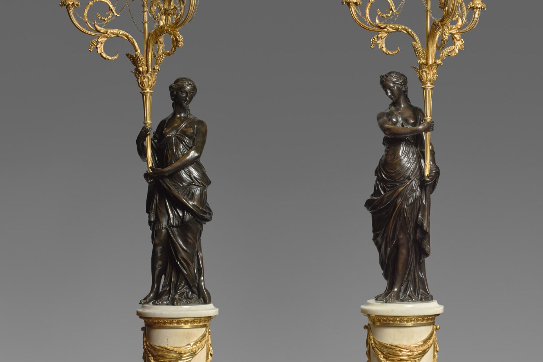 Exceptional pair of large Louis XVI candelabras