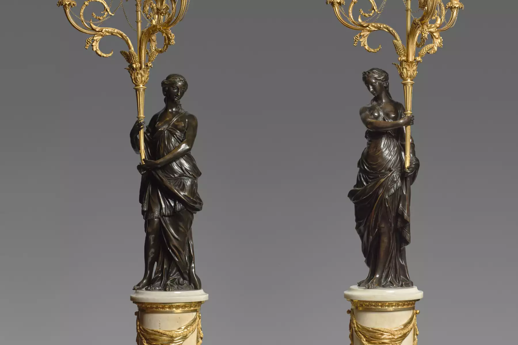 Exceptional pair of large Louis XVI candelabras