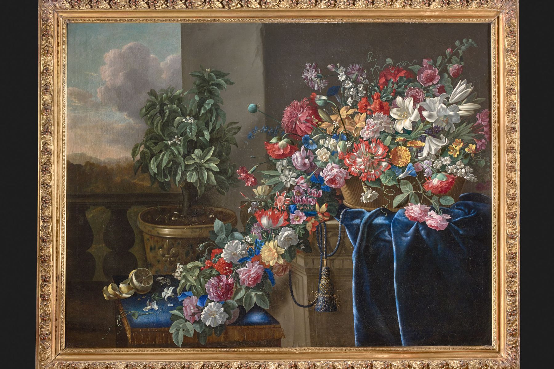François Habert, "Corbeille de fleurs et oranger"