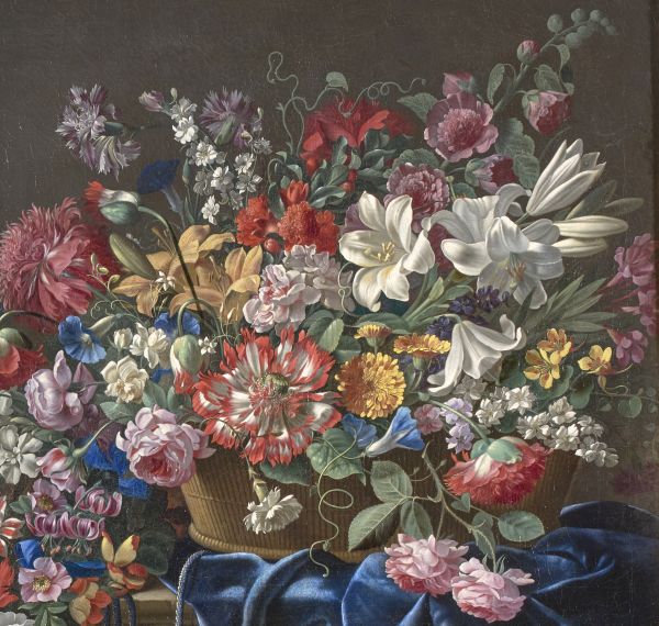 François Habert, "Corbeille de fleurs et oranger"