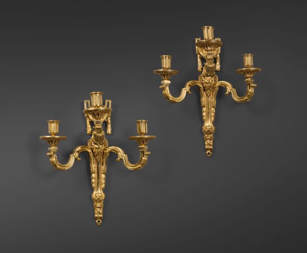 A pair of Louis XVI period wall lights