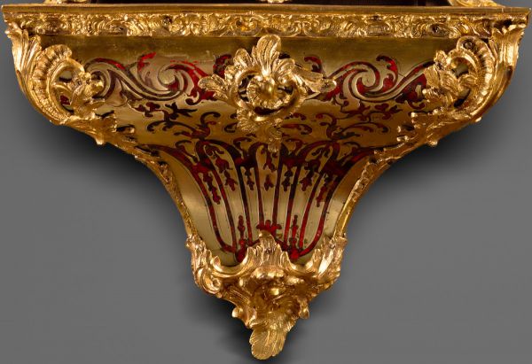 A Louis XV Boulle marquetry ormolu mounted bracket clock