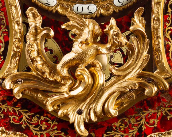 A Louis XV Boulle marquetry ormolu mounted bracket clock