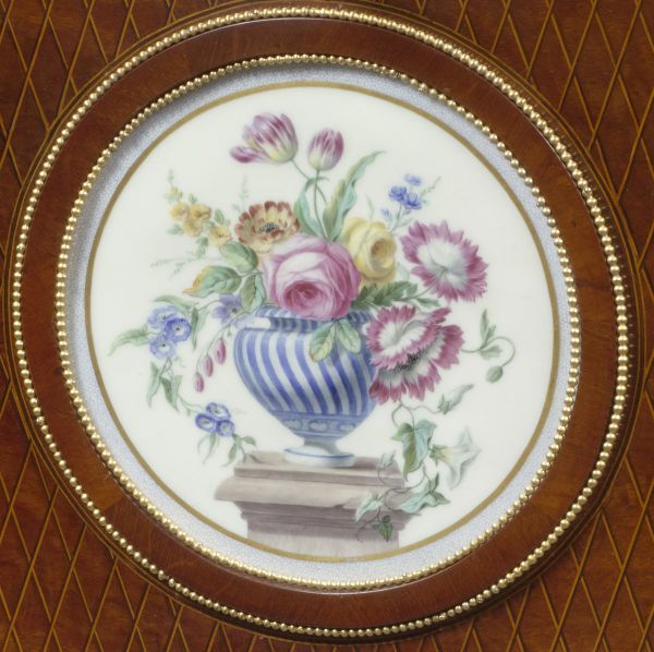 A Fine French ormolu and porcelain-mounted mahogany secrétaire à abattant