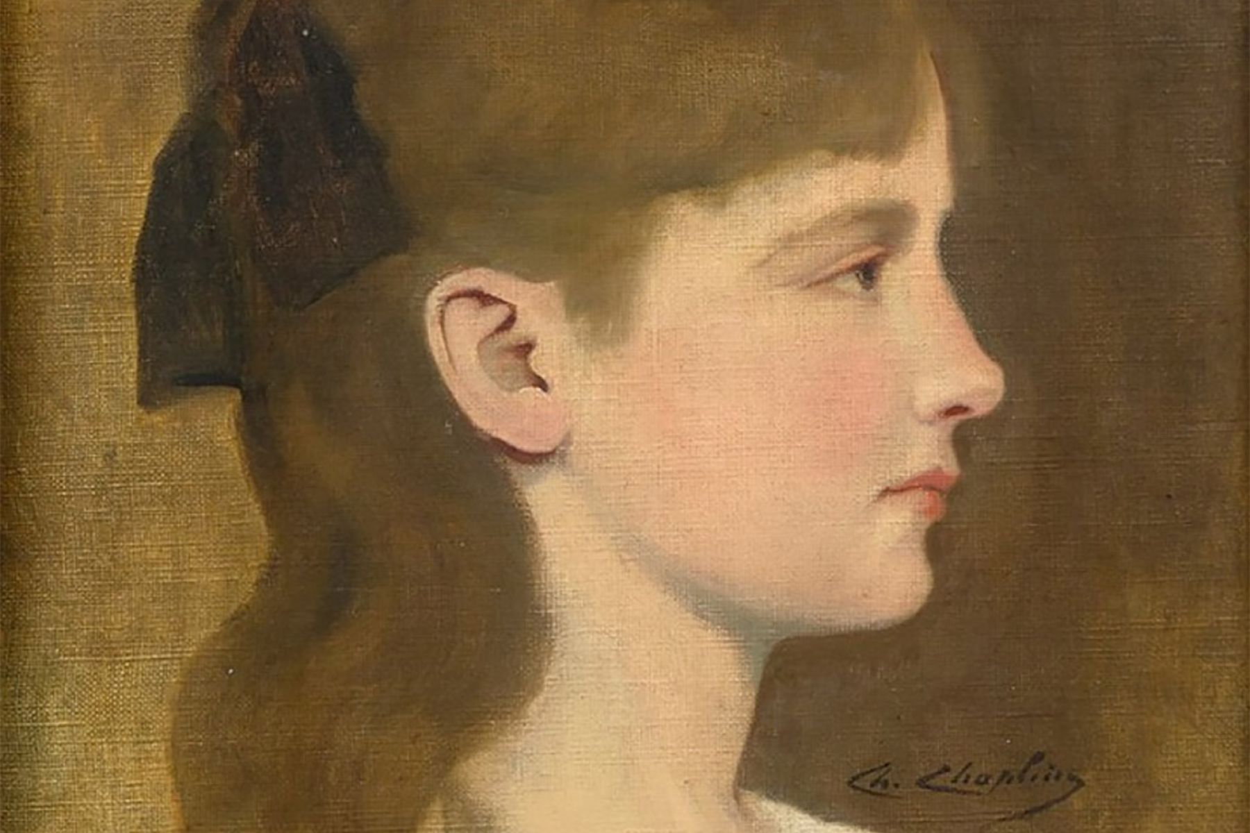 Charles Chaplin (1825-1891) - Portrait de jeune fille