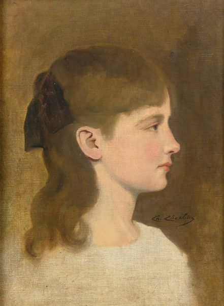 Charles Chaplin (1825-1891) - Portrait de jeune fille