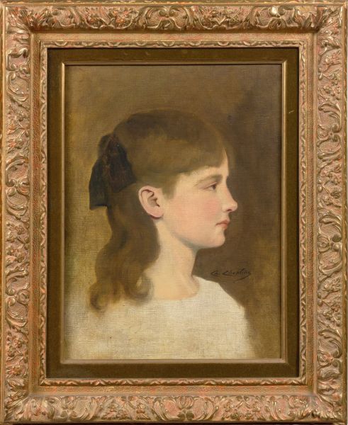 Charles Chaplin (1825-1891) - A young girl portrait