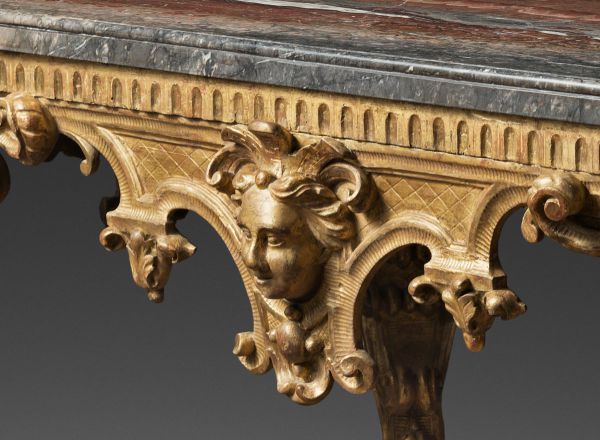 A Mid 18th Century gilt wood center-table