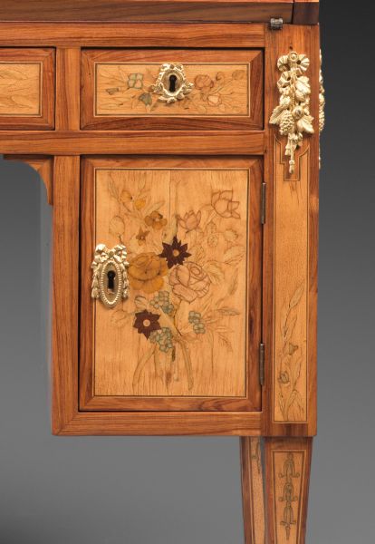 A Louis XVI floral marquetry bureau de pente by Topino