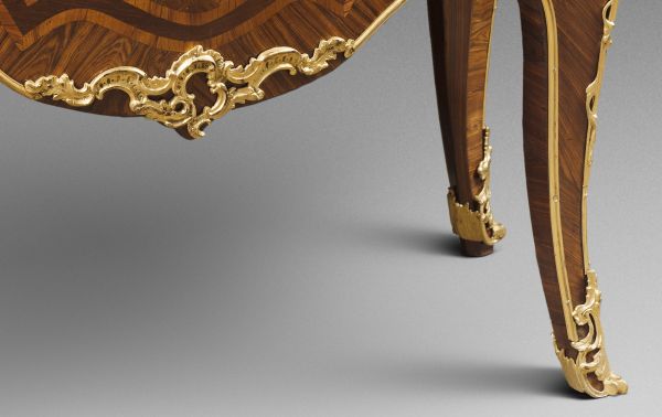 A Louis XV ormolu-mounted kingwood, tulipwood and marquetry commode
