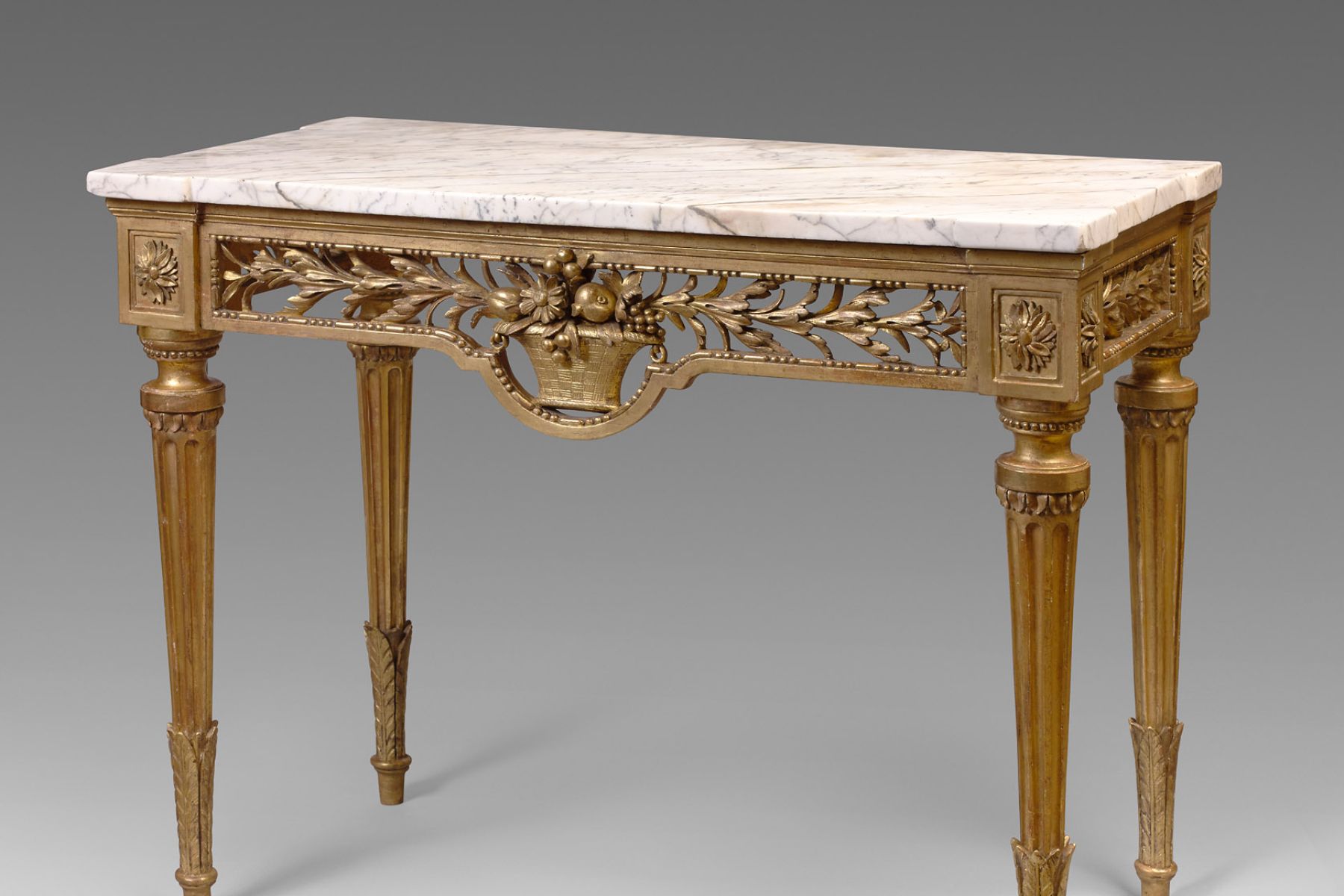 A Louis XVI gilded wood console