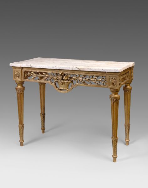 A Louis XVI gilded wood console
