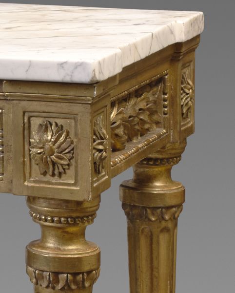 A Louis XVI gilded wood console