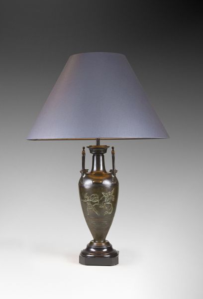 Vase mounted as a lamp