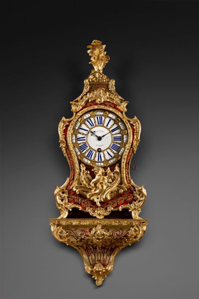 A Louis XV Boulle marquetry ormolu mounted bracket clock