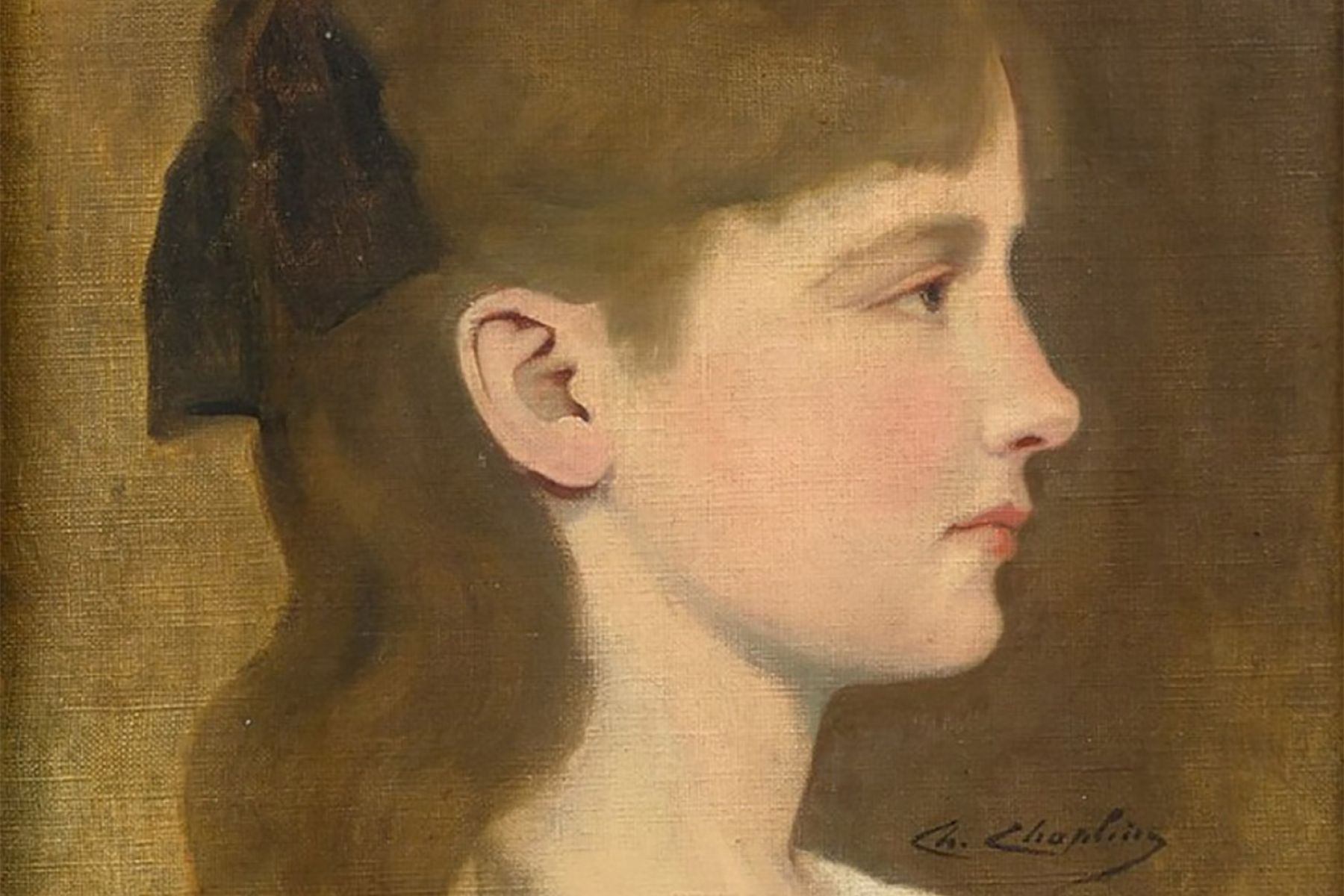 Charles Chaplin (1825-1891) - A young girl portrait